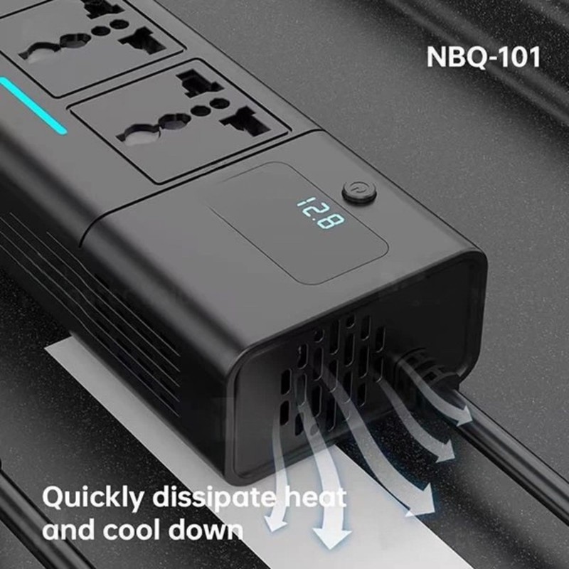 مبدل برق و اینورتر فندکی و چند راهی برق خودرو بیوا مدل NBQ-101 ظرفیت 200 وات