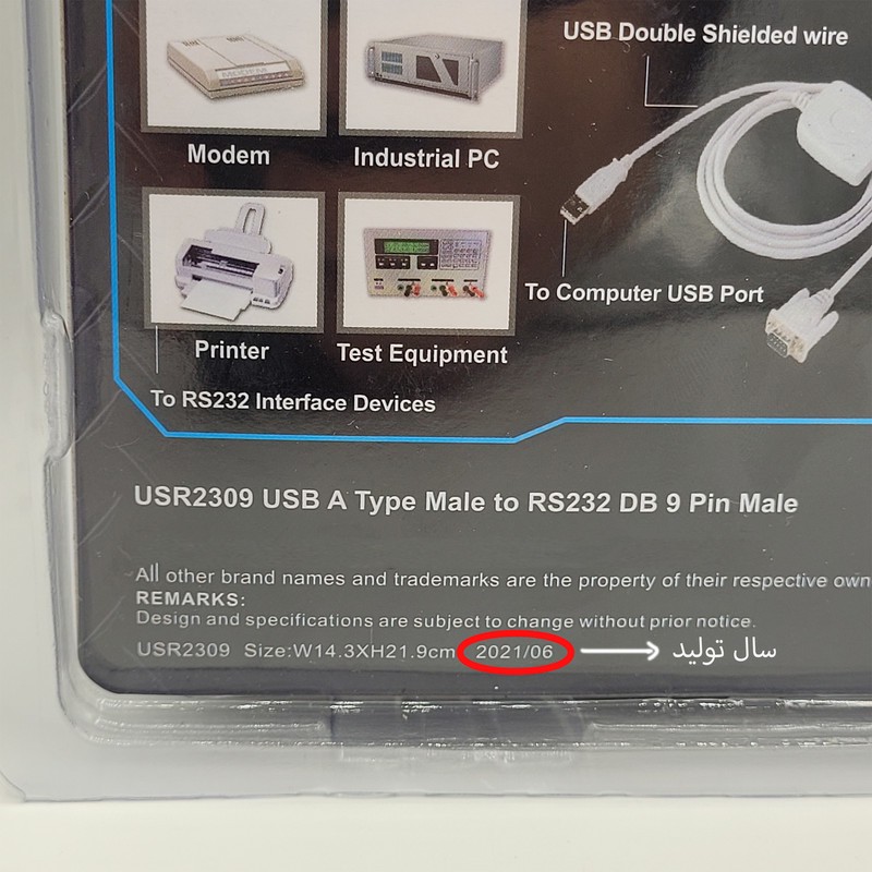 کابل تبدیل USB به سریال RS232 امگا مدل 2021