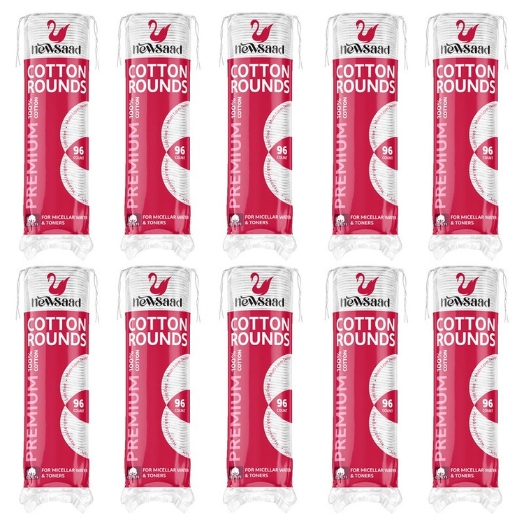پد پاککننده آرایش صورت نیوساد مدل Cotton-Rounds ده بسته 96 عددی