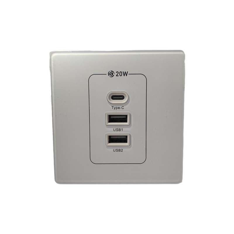 پریز مدل توکار USB-TYPE-C قاب دار