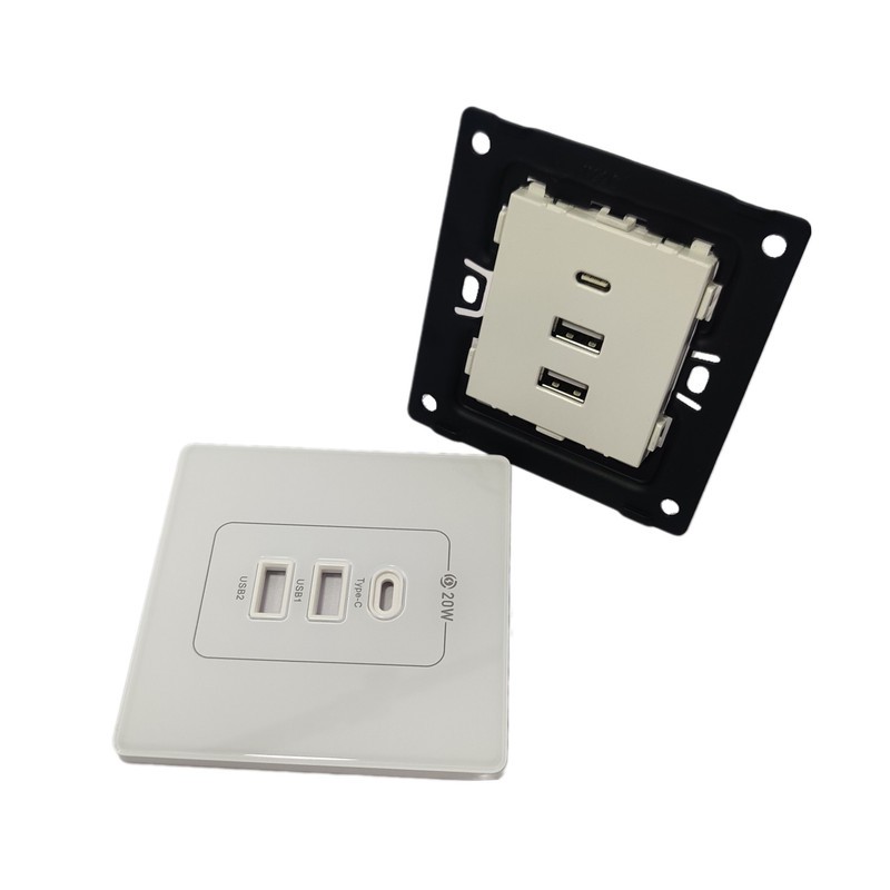 پریز مدل توکار USB-TYPE-C قاب دار