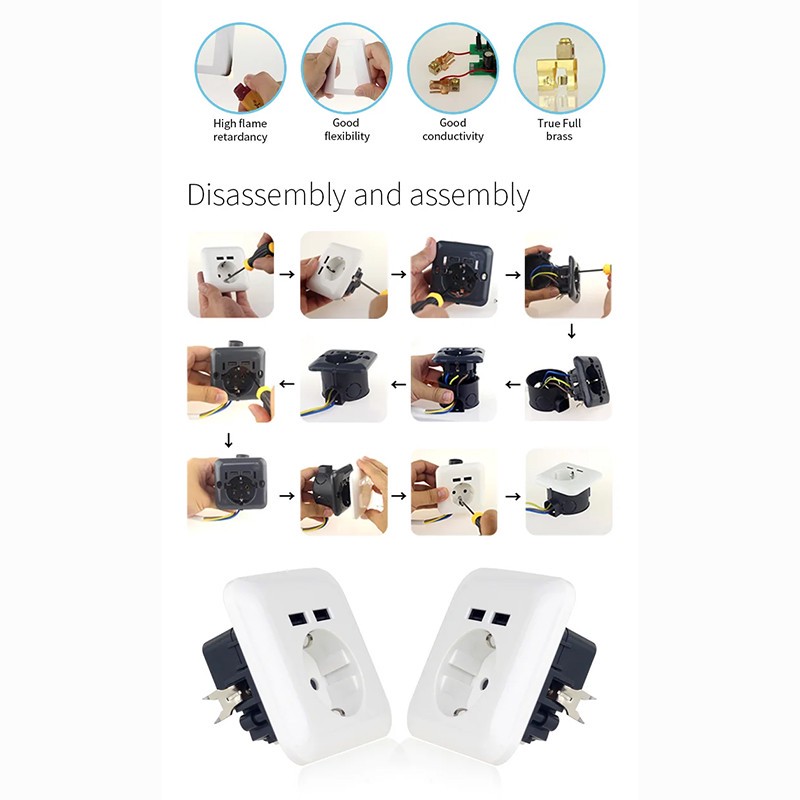 پریز برق مدل شارژر دار USB تارا مجموعه 4 عددی