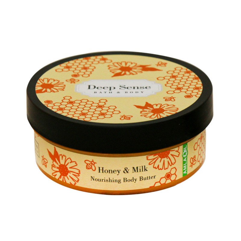 کره بدن دیپ سنس مدل Honey حجم 200 میلیلیتر مغذی و آبرسان قوی با کره شی، روغن نارگیل و آملا، ضد خشکی و نرمکننده پوست ب...