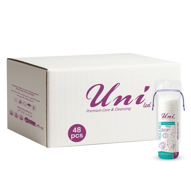 پد پاککننده آرایش صورت یونی لد مدل Ultra Soft چهل و هشت بسته 80 عددی