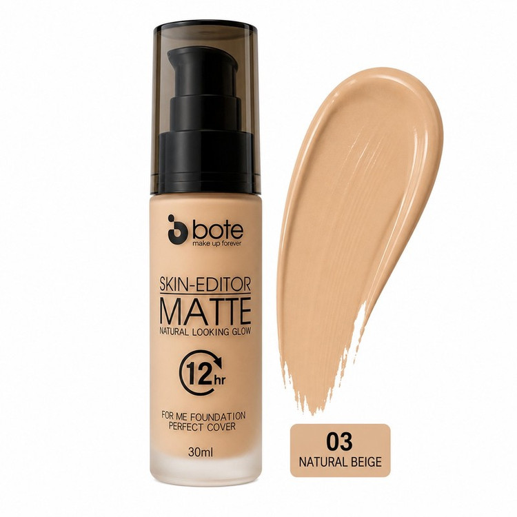کرم پودر مایع بوته مدل Skin-Editor Matte شماره 03 مناسب برای انواع پوست حجم 30 میلیلیتر