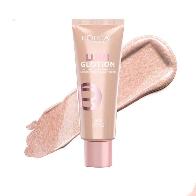 هایلایتر مایع صورت و بدن لورآل مدل Lumi Glotion رنگ Light Glow شماره 902 تناژ رز گلد براق حجم 40 میلی لیتر