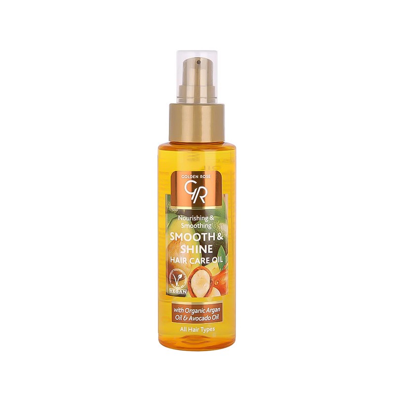 روغن آرگان محافظتکننده، شادابکننده، تقویتکننده ، ترمیمکننده گلدن رز مدل ارگانیک SMOOTH & SHINE مناسب موهای خشک، شکنند...