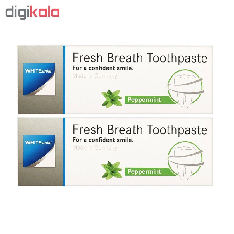خمیر دندان وایت اسمایل مدل از بین برنده باکتری ها و بوی بد دهان Fresh Breath حجم 70 میلی گرم مجموعه دو عددی