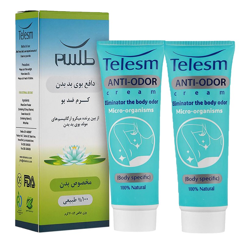 کرم ضدتعریق طلسم مدل آنتی آدور حجم 40 میلیلیتر مجموعه 2 عددی