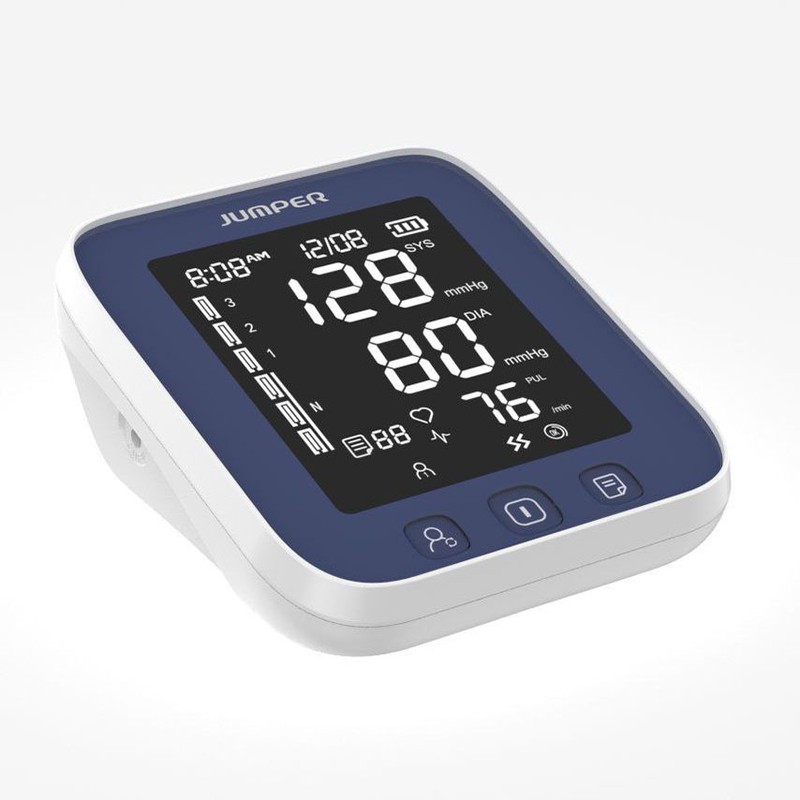 فشارسنج بازویی دیجیتال جامپر مدل JPD-HA101 با نمایشگر LCD بزرگ و بکلایت، 99 حافظه دو کاربره، تشخیص آریتمی، اخطار بستن...