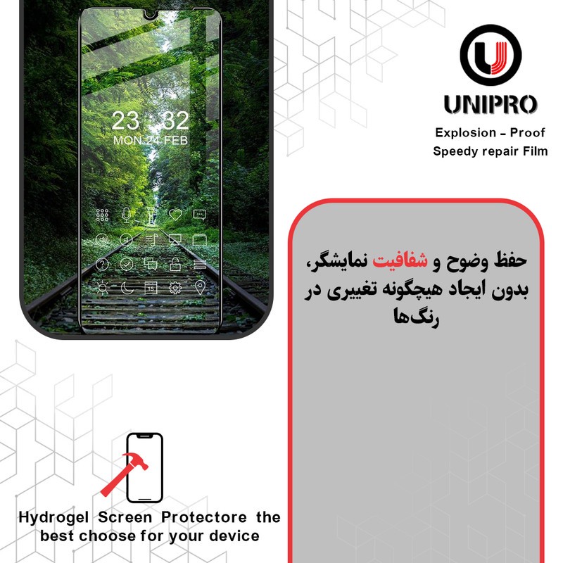 محافظ صفحه نمایش شفاف یونی پرو مدل Explosion Proof مناسب برای گوشی موبایل اچ ام دی Pulse Plus