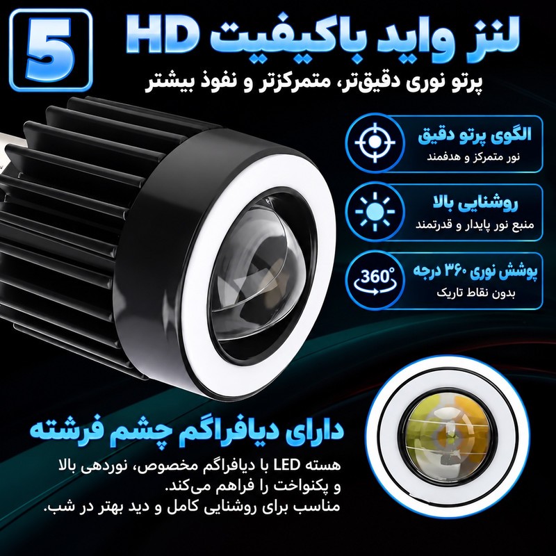 چراغ جلو هدلایت موتور سیکلت مدل دیلایت دار کد BA20D