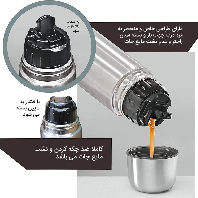 فلاسک میلتون مدل AM-1425 گنجایش 0.5 لیتر به همراه کاور