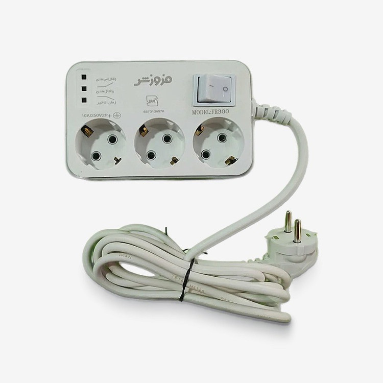 محافظ ولتاژ فروزش مدل سه خانه ارت دار کد 1/8 FR300