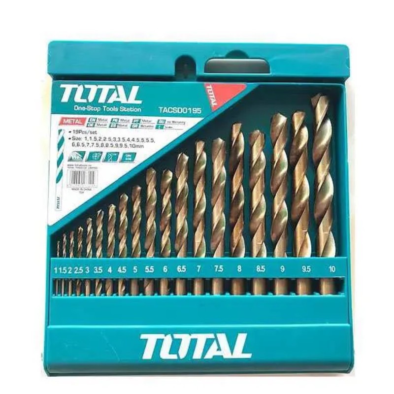 مته کبالت توتال مدل TACSD0195 مجموعه 19 عددی