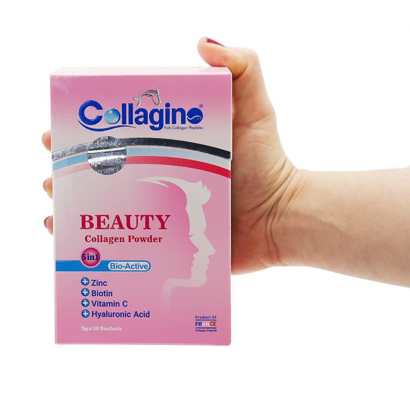 پودر کلاژن تقویتکننده پوست، مو و ناخن کلاژینو بیوتی مدل Beauty حاوی کلاژن پپتاید ماهی، ویتامین سی، زینک، بیوتین و هیا...