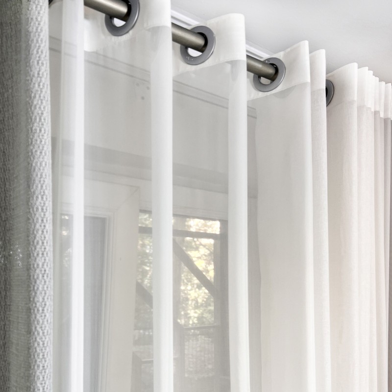 پرده مدل پانچ حریر ساده سایز 300x280 سانتیمتر