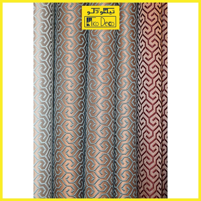 پرده پانچ تیکو دکو مدل ساتن ژاکارت طرحدار ابریشم بافت دار سایز 280x140 سانتیمتر