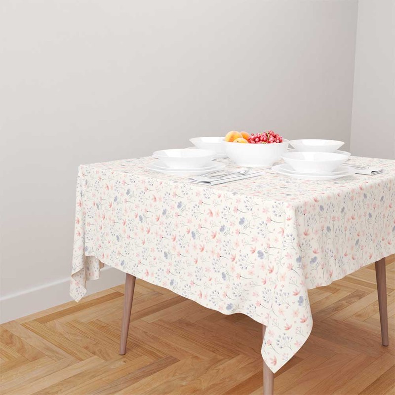 رومیزی مدل گلدار رویایی چهارنفره مربعی کد F2RO1065