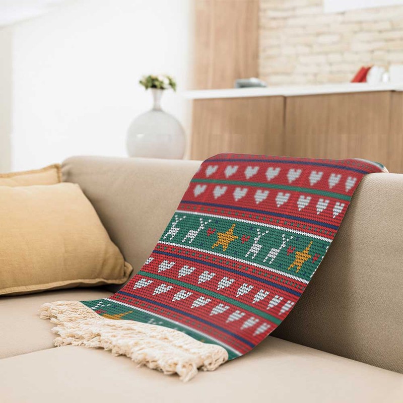 شال مبل مدل جشن کریسمس کد Q1SH1061 سایز 98x180 سانتی متر