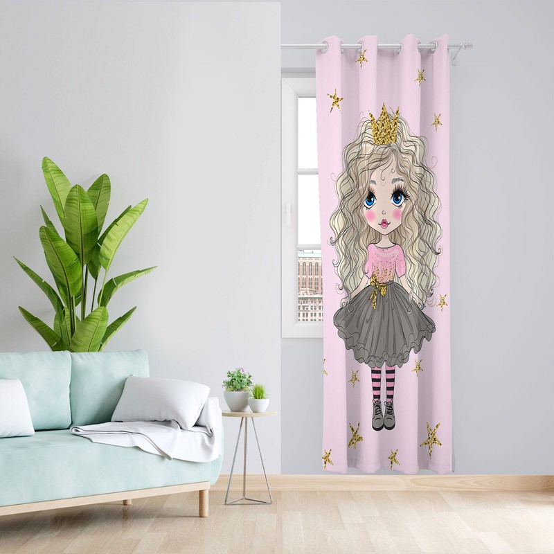 پرده مدل دختر مخمل پانچی کد 1003 سایز 140x280 سانتی متر