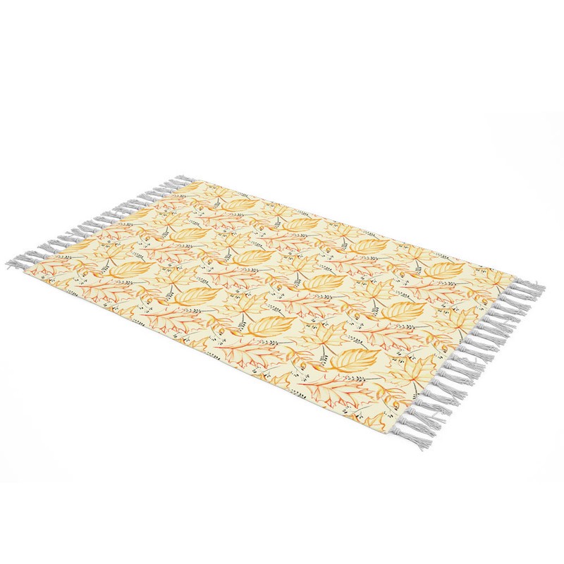 شال مبل مدل برگ پاییزی کد F2SH1078 سایز 100x180 سانتی متر