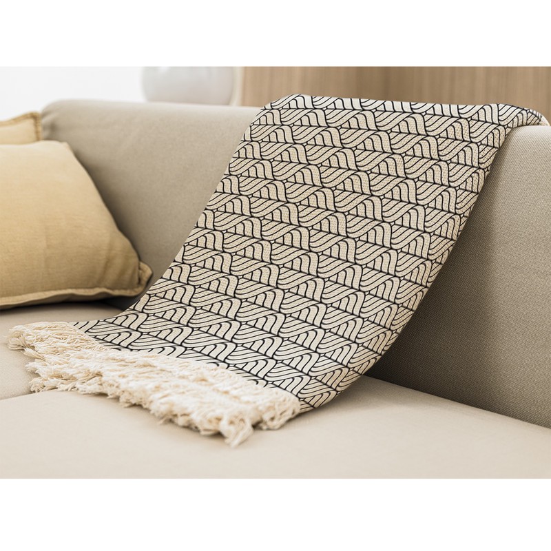 شال مبل بارمان دکور طرح گلبرگ کد 63 سایز 98x180 سانتی متر