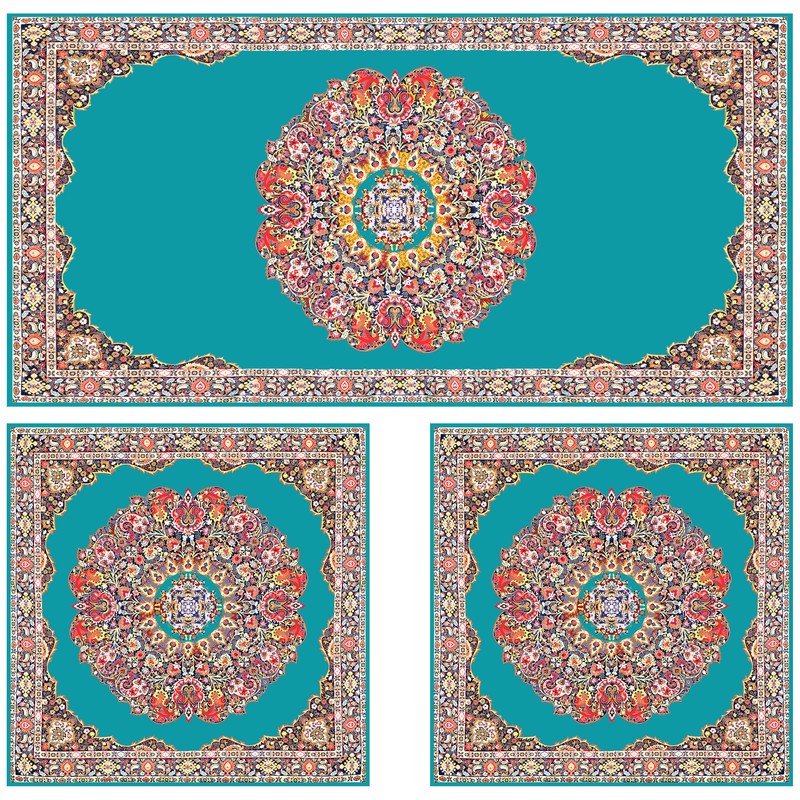 ست رومیزی سه تکه طرح ترمه کد 9920.5