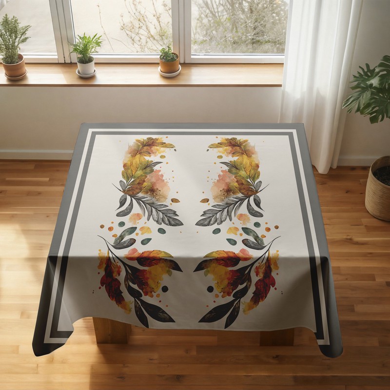 رومیزی ریحانلوکس مدل برگ پاییز RH132 سایز 97x97 سانتیمتر