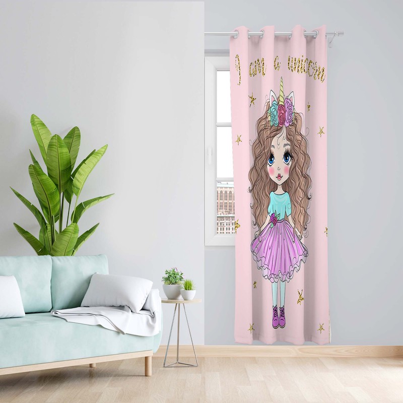 پرده طرح اتاق کودک مدل مخمل پانچی کد 5087 z سایز 140x200 سانتی متر