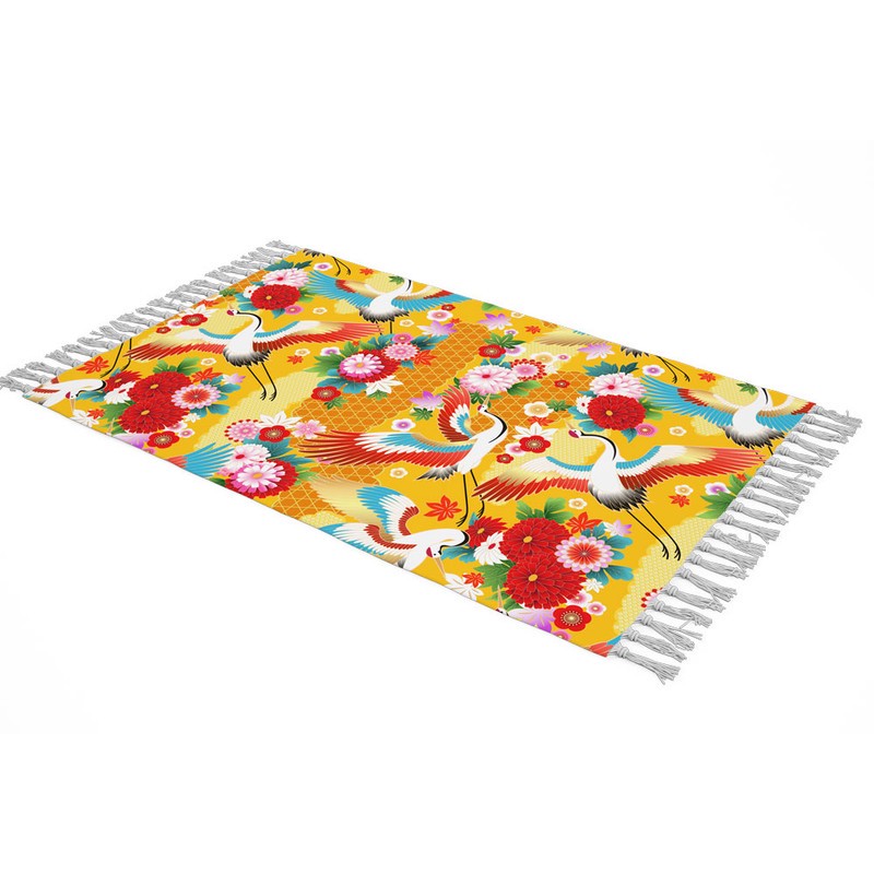 شال مبل طرح درنای رویایی کد F2SH1008 سایز100x180 سانتی متر