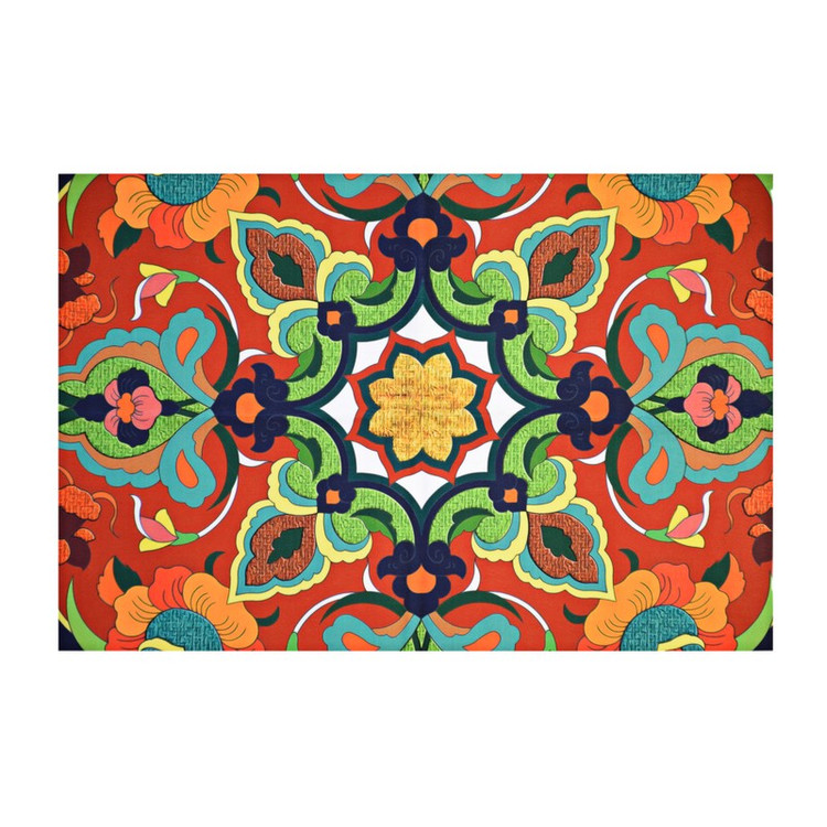 رومیزی مدل مخمل طرح کاشی کد 129