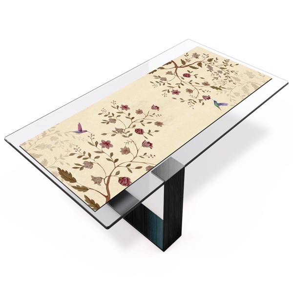 ست رومیزی 4 تکه طرح گنجشگی کد Tr514DR4