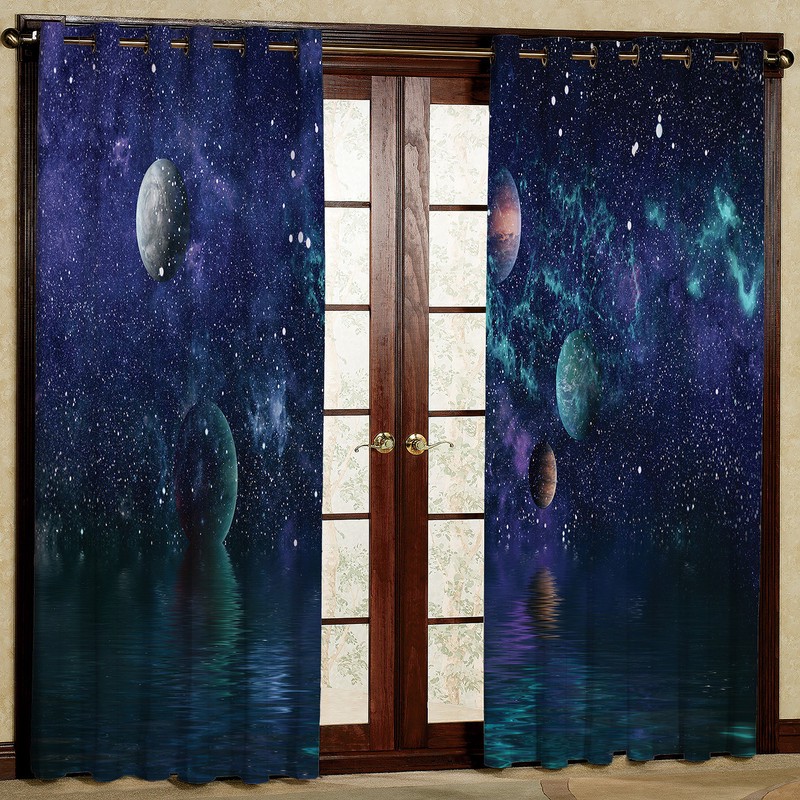 پرده مدل کهکشان مخمل پانچی کد 2246 سایز 200x140 سانتی متر