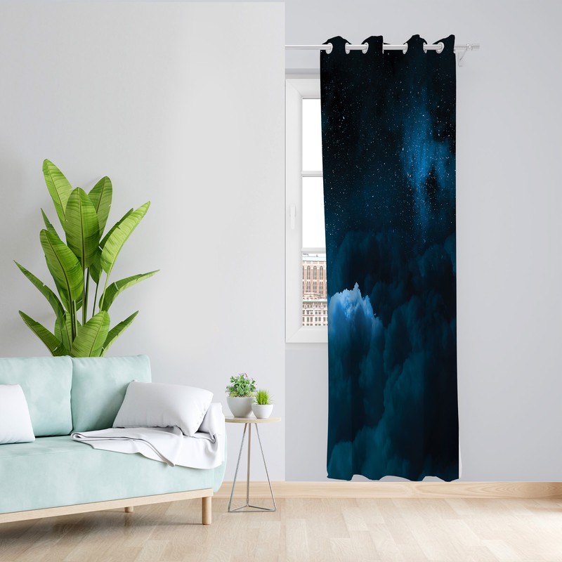 پرده طرح آسمان مدل مخمل پانچی کد 2391 z سایز 140x200 سانتی متر