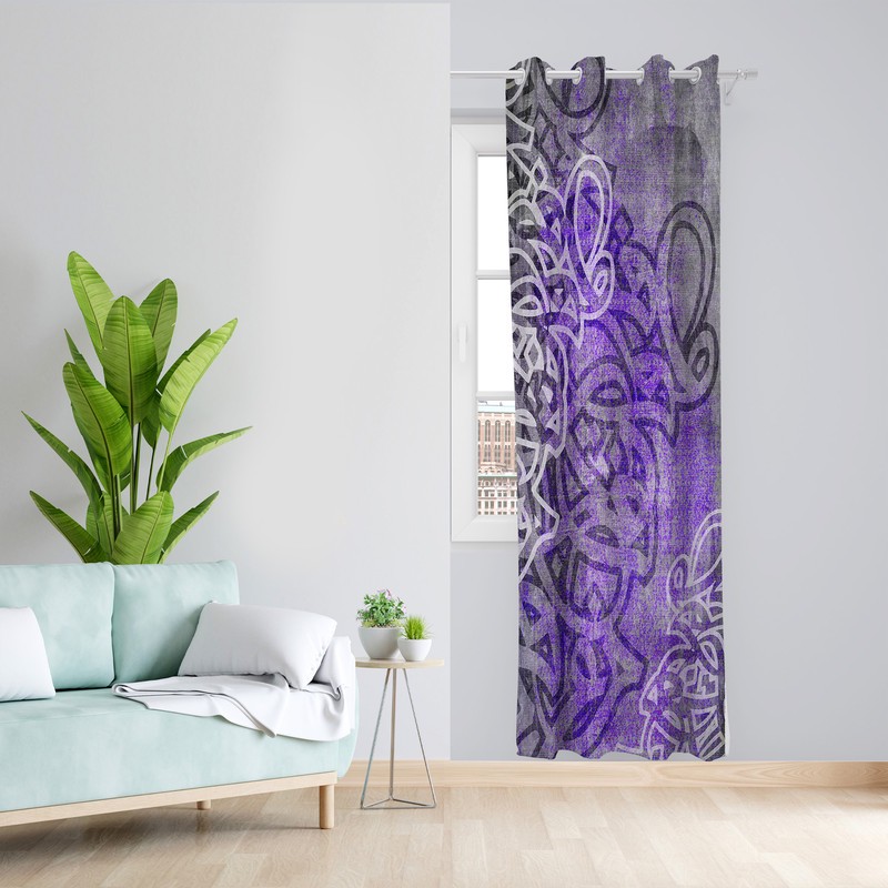 پرده طرح کلاسیک مدل مخمل پانچی کد L 1080R Z سایز 140x200 سانتی متر