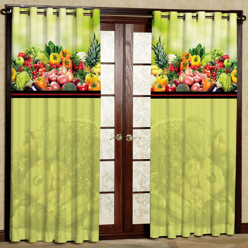 پرده مدل میوه مخمل پانچی کد 1157 سایز 200x140 سانتی متر