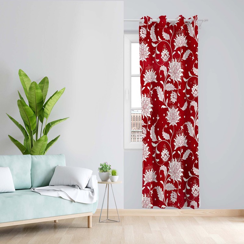 پرده طرح گلدار مدل مخمل پانچی کد 5054L z سایز 140x200 سانتی متر