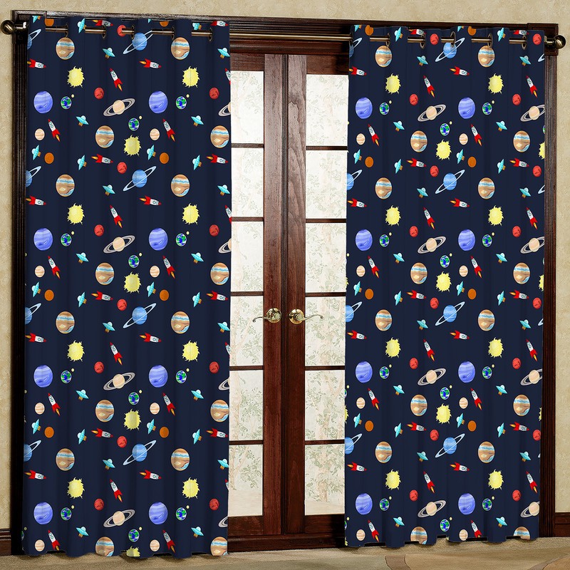 پرده مدل سیاره ها هازان پانچی کد 4075 سایز 140x200 سانتی متر