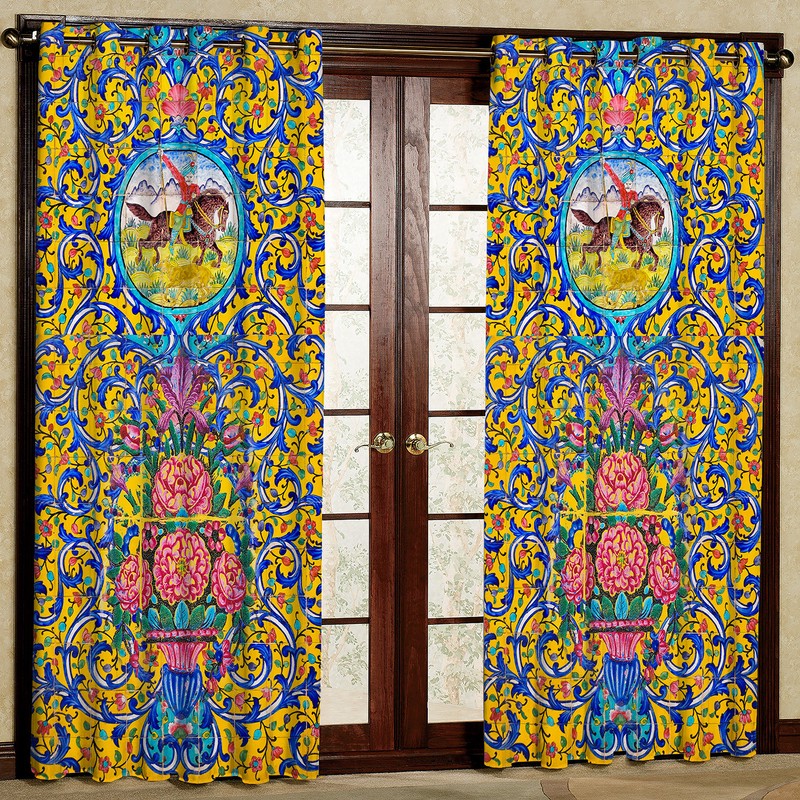 پرده مدل طرحدار سنتی مخمل پانچی کد m 1819 سایز 200x140 سانتی متر