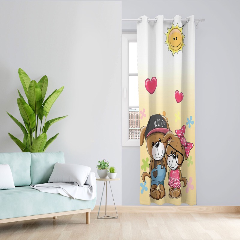 پرده مدل اتاق کودک مخمل پانچی کد 1384 سایز 140x200 سانتی متر