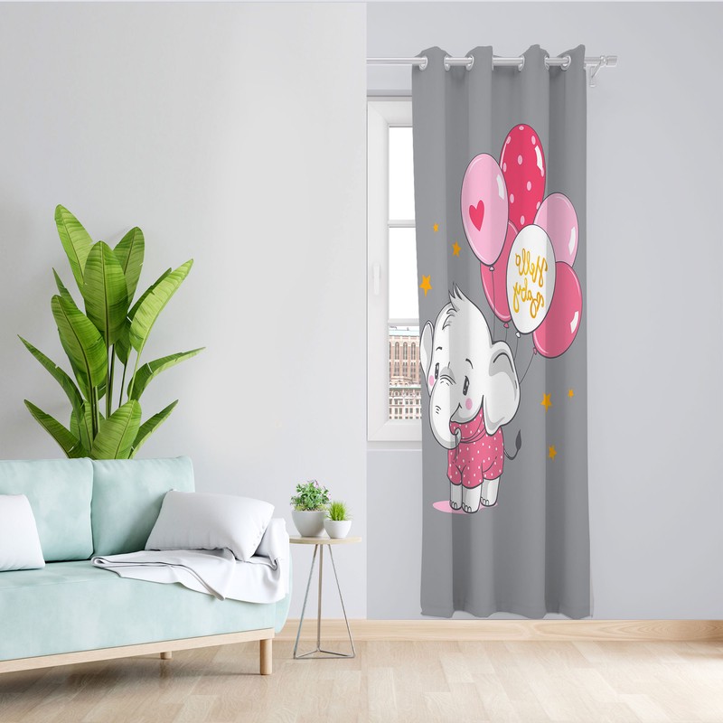 پرده مدل دخترانه مخمل پانچی کد 4270 سایز 140x200 سانتی متر