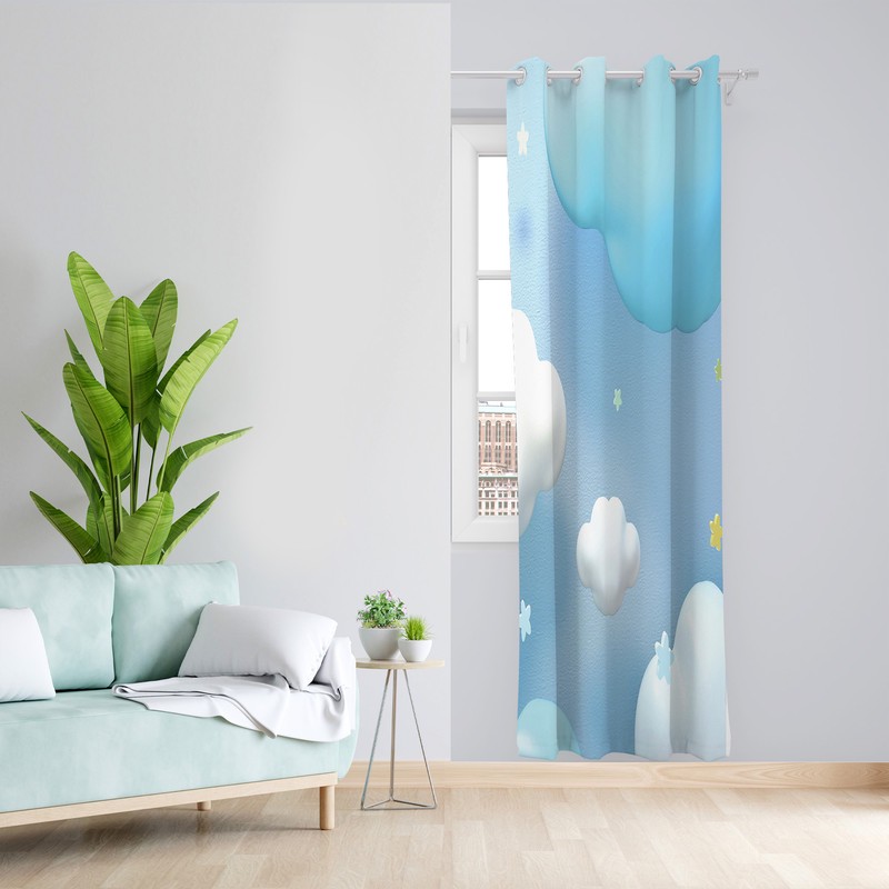 پرده طرح ابر مدل مخمل پانچی کد 2372 z سایز 140x200 سانتی متر