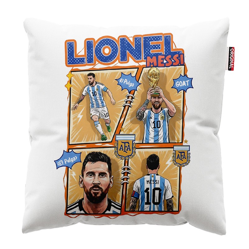 کوسن پاد آفرین مدل فوتبالی لیونل مسی کد PK304689 سایز 3030 سانتی متر
