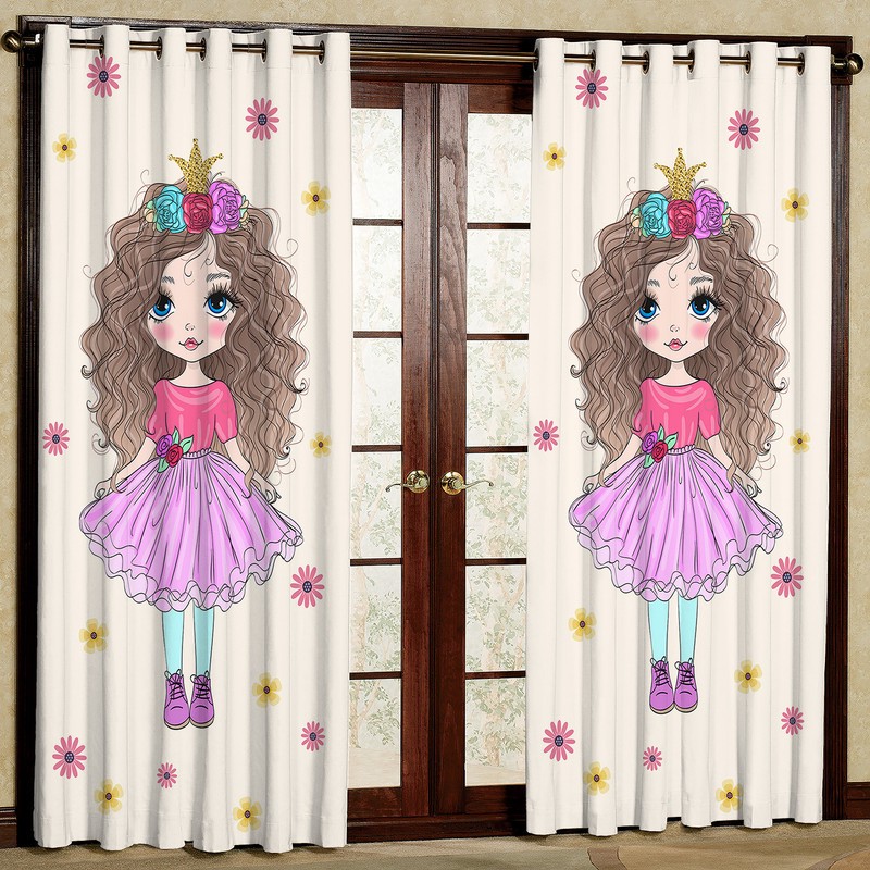 پرده مدل دختر مخمل پانچی کد 4705 سایز 200x140 سانتی متر