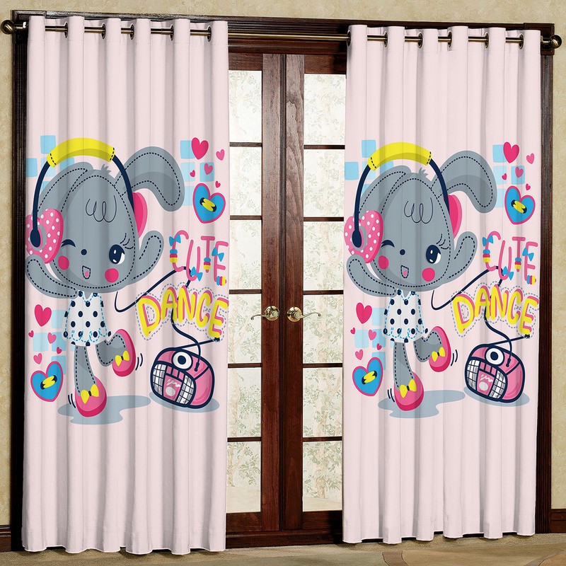 پرده مدل خرگوش و موزیک مخمل پانچی کد 358A سایز 140x280 سانتی متر