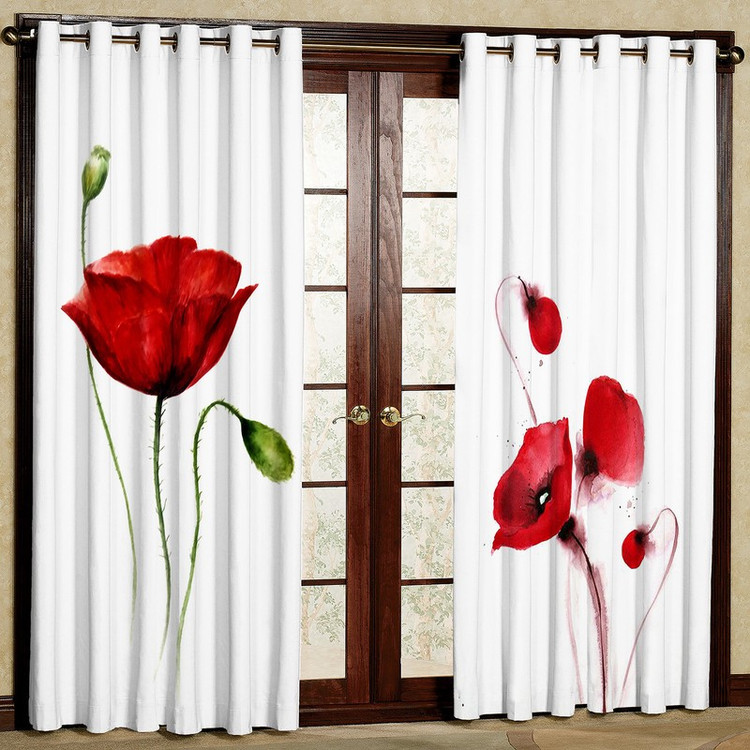 پرده مدل تک گل مخمل پانچی کد 4821 سایز 140x200 سانتی متر