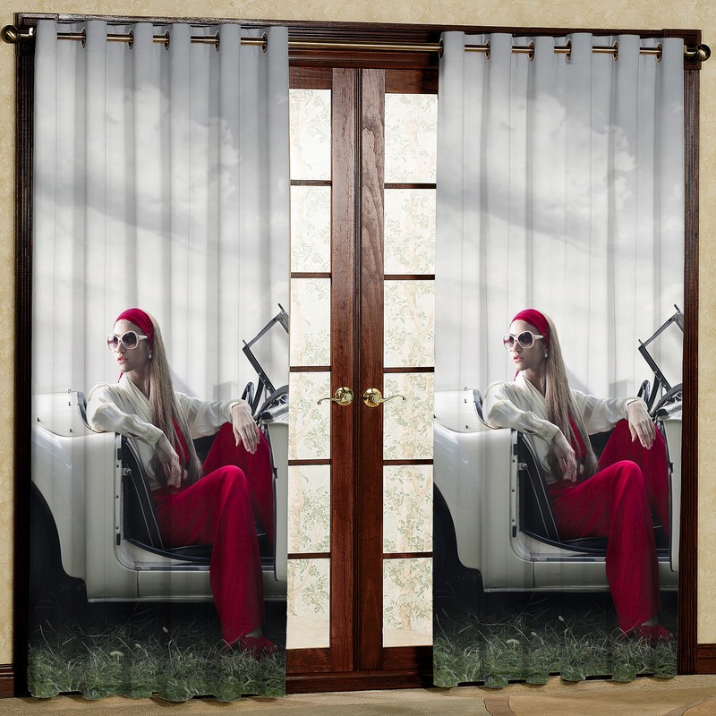 پرده مدل دختر مخمل پانچی کد 786 سایز 140x280 سانتی متر