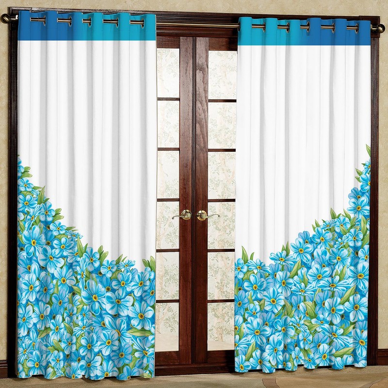پرده بارمان دکور طرح گل مدل هازان پانچی کد 62-1061 W سایز 140x280 سانتی متر