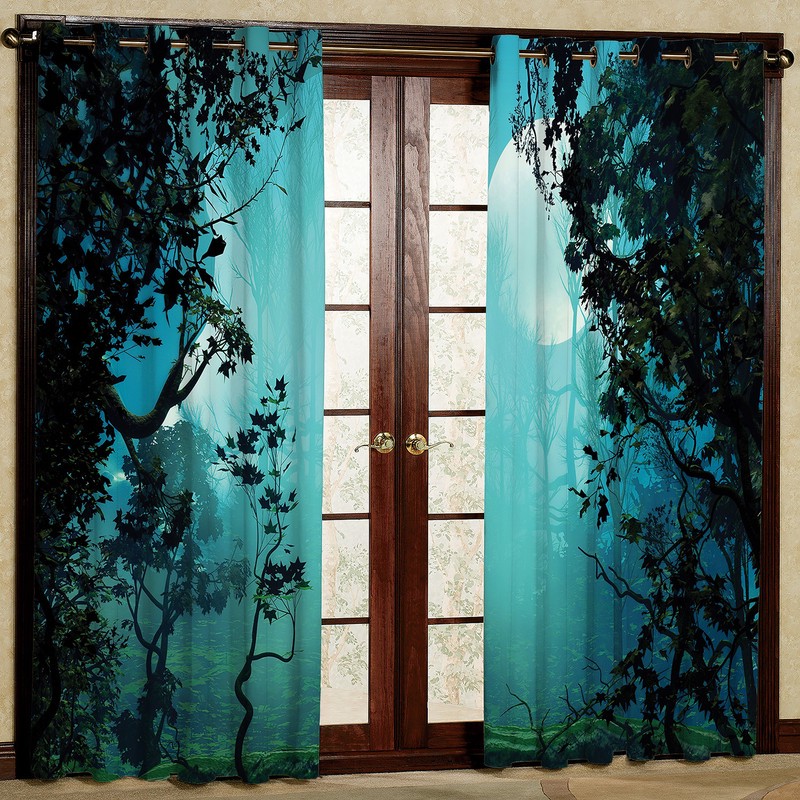 پرده مدل جنگل هازان پانچی کد 2519 سایز 140x200 سانتی متر